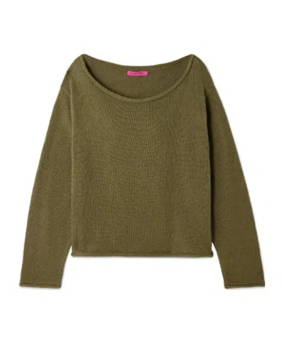 The Elder Statesman Oversized Cotton Sweater In Green