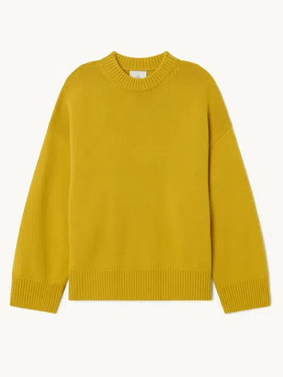 The Elder Statesman Pali Crew Sweater Sunshine M In Yellow