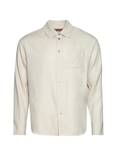 The Elder Statesman Pashimina Pocket Shirt In White