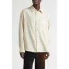 The Elder Statesman Pashimina Wool & Cashmere Button-up Shirt In White