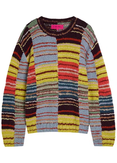 THE ELDER STATESMAN THE ELDER STATESMAN PATCHWORK STRIPED KNIT SWEATSHIRT