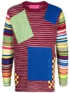 The Elder Statesman Patchwork Sweater In Red