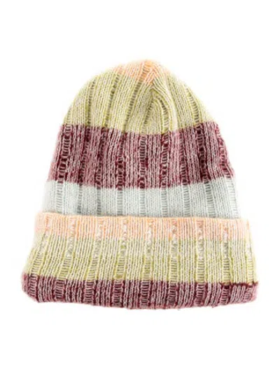 Pre-owned The Elder Statesman Pattern Print Beanie In Green