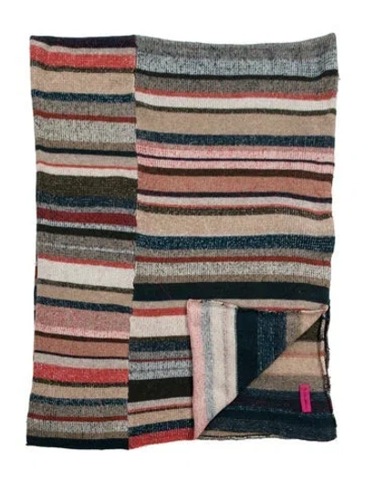 Pre-owned The Elder Statesman Pattern Print Throw Blanket In Blue