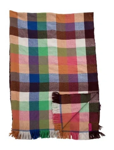 Pre-owned The Elder Statesman Pattern Print Throw Blanket In Burgundy