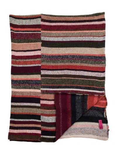 Pre-owned The Elder Statesman Pattern Print Throw Blanket In Burgundy