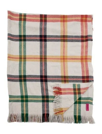 Pre-owned The Elder Statesman Pattern Print Throw Blanket In Neutral