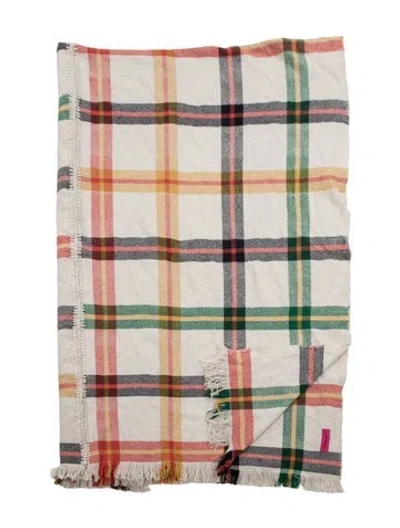 Pre-owned The Elder Statesman Pattern Print Throw Blanket In Neutral