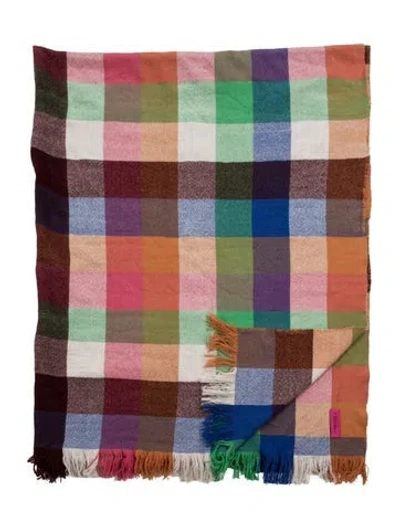 Pre-owned The Elder Statesman Pattern Print Throw Blanket In Orange