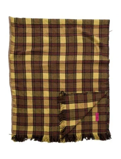 Pre-owned The Elder Statesman Pattern Print Throw Blanket In Yellow