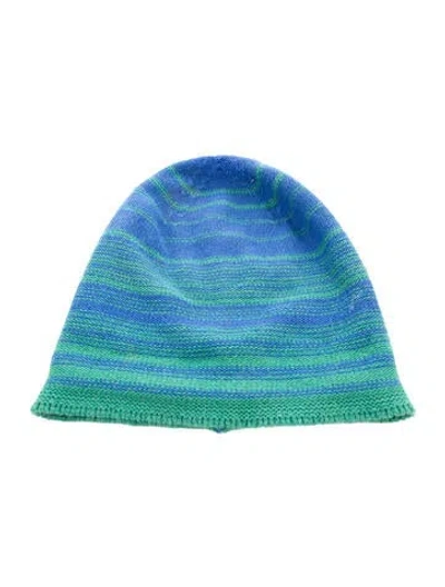 Pre-owned The Elder Statesman Patterned Cashmere Beanie W/ Tags In Blue