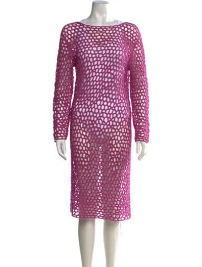 Pre-owned The Elder Statesman Patterned Midi Length Dress W/ Tags In Purple