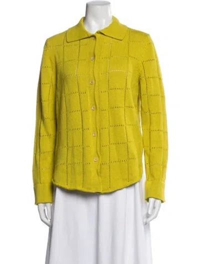 Pre-owned The Elder Statesman Patterned Sweater In Yellow