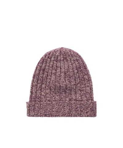 The Elder Statesman Pax Ribbed Cashmere Beanie In Purple