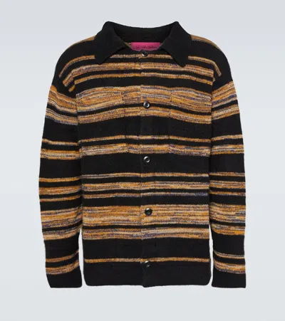 The Elder Statesman Phantom Striped Cashmere And Cotton Shirt In Multicoloured