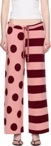 The Elder Statesman Pink Stripe Polka Dot Lounge Pants