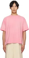 The Elder Statesman Sunbleached Cotton And Cashmere-blend Jersey T-shirt In Pink