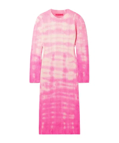 The Elder Statesman Pink White Cashmere Pullover