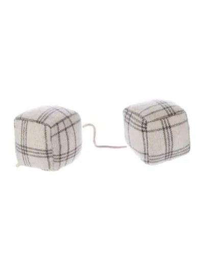 Pre-owned The Elder Statesman Plaid Cashmere Hanging Dice In Neutrals