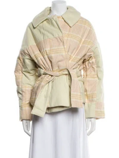 Pre-owned The Elder Statesman Plaid Print Jacket W/ Tags In Neutral