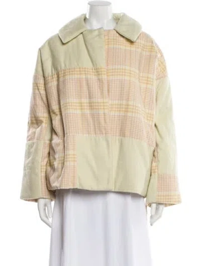 Pre-owned The Elder Statesman Plaid Print Jacket W/ Tags In Neutral