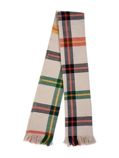 Pre-owned The Elder Statesman Plaid Print Shawl In Neutrals