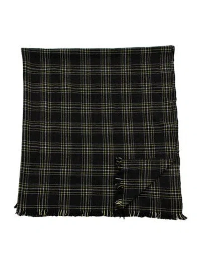 Pre-owned The Elder Statesman Plaid Woven Blanket In Black