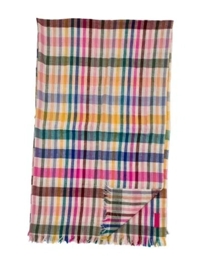 Pre-owned The Elder Statesman Plaid Woven Blanket In Neutrals