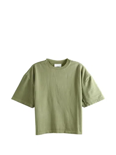 The Elder Statesman Playa Crew-neck Drop-shoulder T-shirt In Green