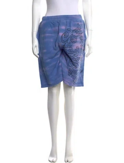 Pre-owned The Elder Statesman Printed Knee-length Shorts W/ Tags In Purple