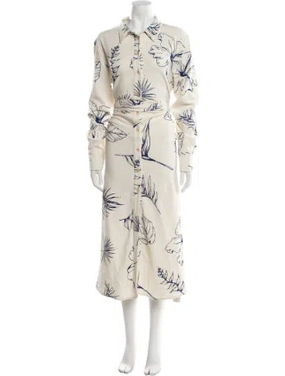 Pre-owned The Elder Statesman Printed Long Dress W/ Tags In Neutral