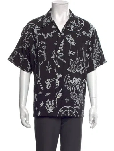 Pre-owned The Elder Statesman Printed Short Sleeve Shirt In Multi