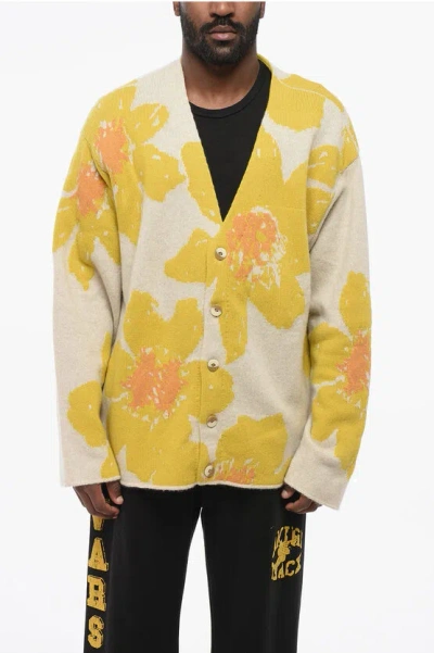 The Elder Statesman Pure Cashmere Floating Florals Cardigan