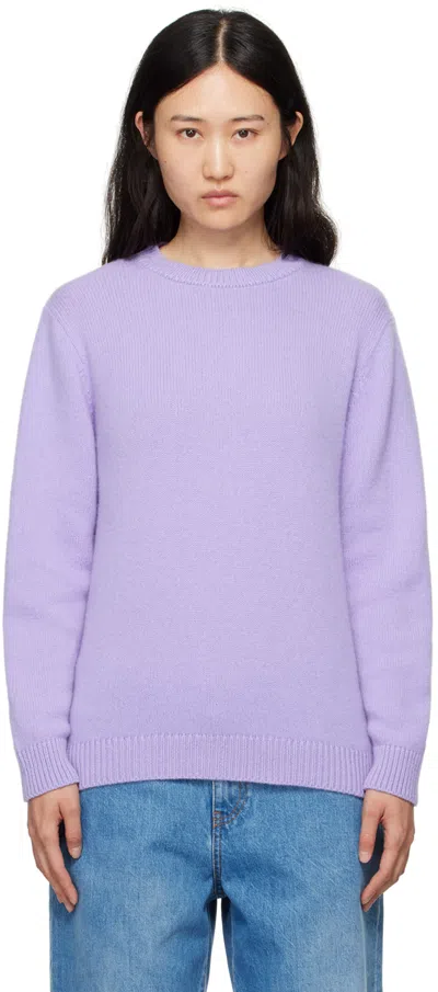 The Elder Statesman Purple Malibu Crew Sweater In Violet