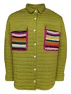 The Elder Statesman Quilted Shirt Jacket In Green