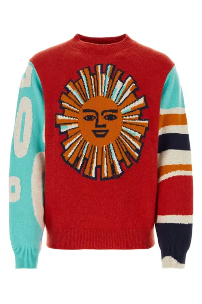 THE ELDER STATESMAN RED CASHMERE SWEATER