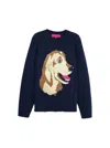 The Elder Statesman Retriever Intarsia Raglan Sleeve Cashmere Crewneck Sweater In Blue
