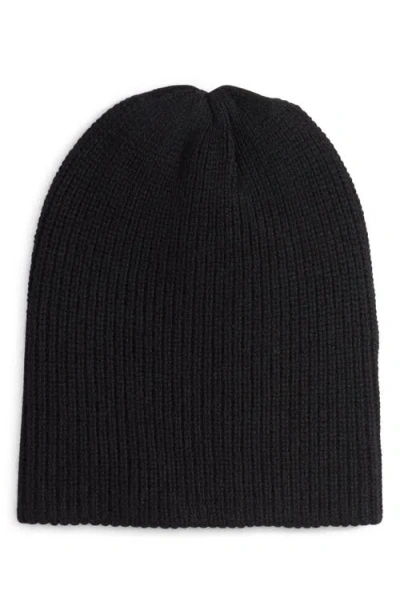 The Elder Statesman Rib Cashmere Watchman Cap In Black