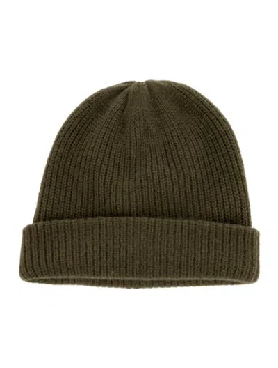 Pre-owned The Elder Statesman Rib Knit Cashmere Beanie W/tags In Green