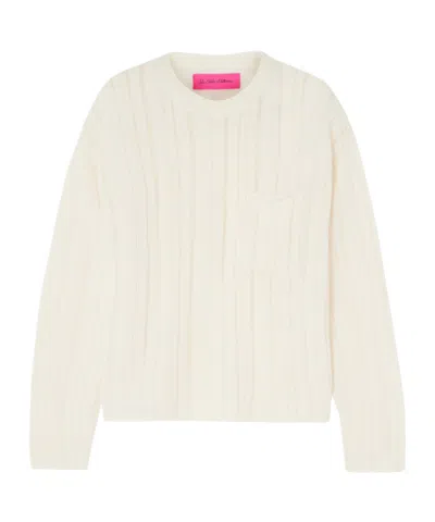 The Elder Statesman Ribbed Cashmere And Cotton-blend Sweater In White