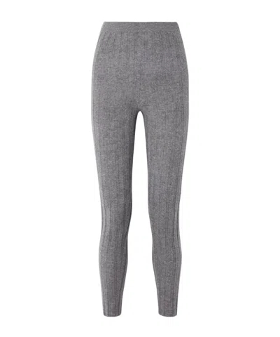 The Elder Statesman Ribbed Cashmere Leggings In Gray