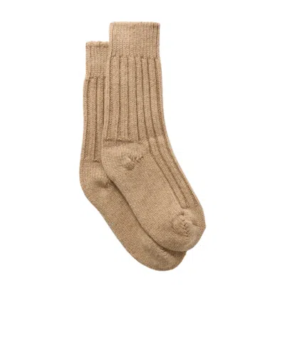 The Elder Statesman Ribbed Cashmere Socks In Brown