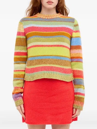 The Elder Statesman Ribbed-knit Mini Skirt In Red