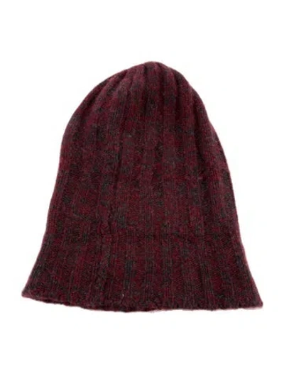 Pre-owned The Elder Statesman Ribbed Winter Beanie In Red