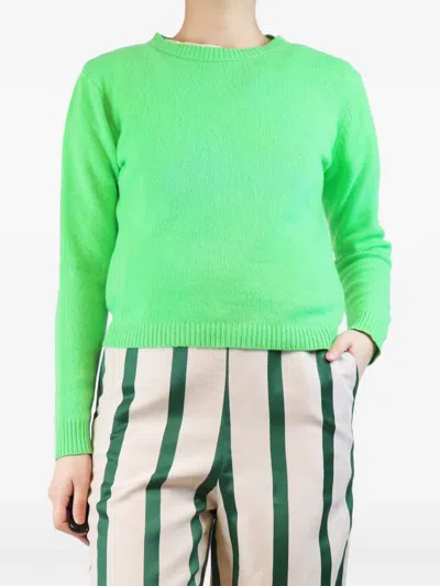 Pre-owned The Elder Statesman Ribbed-knit Cashmere Jumper In Green