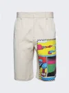 The Elder Statesman Virot Ripple Pleat Front Cotton Corduroy Shorts In Multi