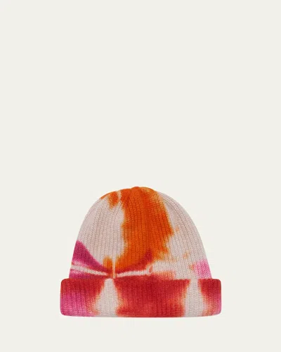 The Elder Statesman Rorschach Tie-dye Cashmere Beaie In Rorschach Beanie