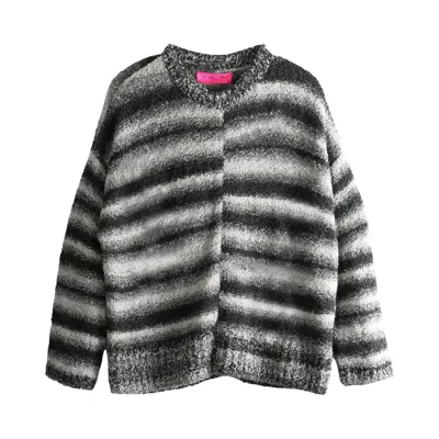 Pre-owned The Elder Statesman Rover Boucle Pullover 'black Gradient' | Men's Size M
