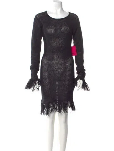 Pre-owned The Elder Statesman Scoop Neck Knee-length Dress W/ Tags In Black