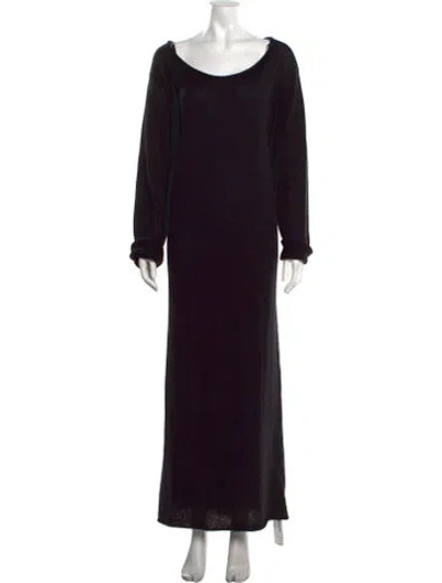 Pre-owned The Elder Statesman Scoop Neck Long Dress W/ Tags In Black